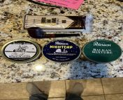 Small mail call. All new tobaccos to me. Really digging Englishs right now, trying to branch out some more. Pipe is a Crown Majesty B1 Billiard. from indan english s