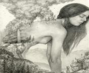 Like A Forest Scorched, I Will Be Reborn [T. Dylan Moore] (graphite on paper) from rodney moore com