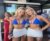 Big boob blondes in blue bikinis from boob grab in bus