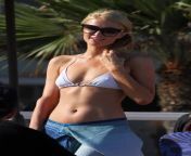 Paris Hilton with hard nips in a white bikini top from paris hilton stars a
