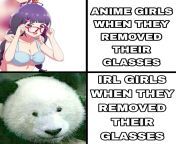 when anime girls vs irl girls removed their glasses from anime girls school too girls kiss girl cock