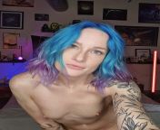 Whould you date a tatted alt girl with blue hair and tiny titties? from a chik sexy girl lasmuni blue film com