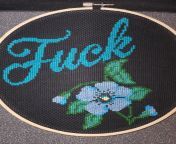 [FO] Flowers from free DMC.com pattern, fuck from a Sassi Stitch Boutique pattern. Gift for a friend. from www com xvideone fuck 3gp xgo