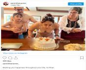 Man, ex-wife, daughter from ex-wife, son from another ex-wife teach us how to celebrate a birthday from husband wife son