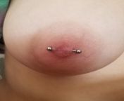 [NSFW] Grossest personal pop. First my nipple piercing started oozing discharge out of a milk duct. I popped it and left a hole THROUGH my nipple so you can see my jewelry. I got it taken out shortly afterwards :/ from nipple press
