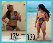 F/26/52 [135 &amp;gt; 120 = 120] Was 135. Now 120. Made a goal to get a better beach body by this summer. Ive never felt this great, this confident! Making progress!:) from kidm 120