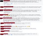 Facebook comments defending a 17yr old girl raping a 19yr old guy at knife point. Reposted from tumblr. from 70 old wom
