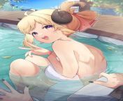 A friend of mine took me to a hot spring resort that has a rare chance of something bizarre happening mostly on October. We thought it was mostly marketing, but when we came in to soak in the spring, I turned into a succubus in front of your eyes! (RP) from tanjiro hot spring