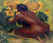 Diego Rivera, Nude with Sunflowers ( 1946) from 能交易的棋牌游戏平台→→1946 cc←←能交易的棋牌游戏平台 qjym