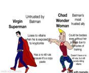 Virgin superman vs chad wonder woman from superman vs slide4man xxx