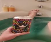 [NSFW] Working out means I can keep drinking beer. Today is a bath because my legs hurt. Ft Juicy Gossip New England IPA from Troubled Monk from 80 sexes monk