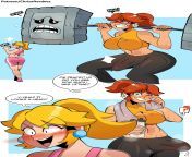 Peach seeing Daisy hard lifting (thehornyzen) [Super Mario Bros] from liz katz sexy super mario bros boob dance video leak