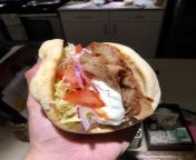 Is a gyro a sandwich? My first attempt w/ homemade tzatziki from first night indian homemade se