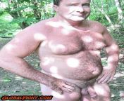 Nude Musclebear Man Hiking Naked in Woods from krethe karaband nude naked kriti kharbanda naked jpg