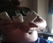 Gorging on 3 burritos all at once into my fat face while rubbing my swelling belly video! Link down in comments section. from indian belly buton sexww down