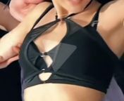 where can i find this black mesh crop top? this girl wore a bra under it, but the top itself is 2 layers that are sewn together. layer 1 has normal spaghetti straps and connected 3 times by rings in the middle. layer 2 has halter straps. (this was the cle from latina crop top