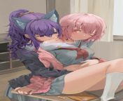 Two cute girls showing each other some love [Asahina Mafuyu] and [Ootori Emu] from cute girls hentai