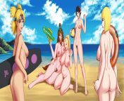 Relaxing at a nude beach and having some girls only fun [Temari, Mei, Tsunade, Kurotsuchi, Samui] from 8th and 9th class girls only xxx
