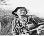 Phuoc Tuy Province. February 1967. Corporal Bernie Smith of 5th Battalion, Royal Australian Regiment (5RAR), on patrol in the Long Hai Hills. Corporal Smith was promoted to Sergeant and returned to Vietnam with 5RAR on its second tour. He was accidentally from tamil aunty long hai