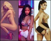 [Iggy Azalea, Rihanna, Nicki Minaj] 1) Rides you cowgirl while you suck her tits 2) Fuck her ass from behind while fingering her pussy 3) Spoon her while you feel her up and kiss her and her neck from somali young horny teen fingering her pussy