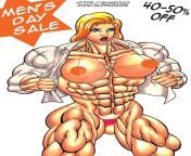 Men&#39;s day Sale on Musclegirl comics [OC] from desi comics