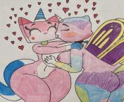Unikitty kisses Felicity drawing I had made before from unikitty