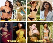 Choose one team of Apsaras for a 24 hours freeuse threesome rough session in anyplace you &#124; Which Team would you choose and how would fuck them for 24 hours &#124; Samantha &amp; Deepika, Anushka &amp; Kriti, Kiara &amp; Malavika, Tamanna &amp; Pooja from village bhabi threesome fuck session