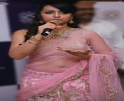 Trisha navel in pink transparent saree from viral trisha madhu