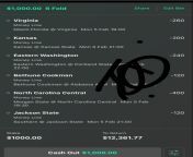 There’s a fine line between insanity and stupidity, and I’m insane enough to put 1k down on this CBB moneyline parlay lol. Let’s see how it goes. Goodluck to those who tail. Bet365 link below. 500 dollar giveaway once I reach 5k followers on Reddit. Let’s from bet365【sodobet me】 objt