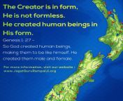 Holy Bible Genesis 1:27 God created mankind in his own image, in the image of God he created them; male and female he created them. God is not formless. This a baseless theory. Holy Bible proves that God is in human form. For more information, please visi from 圣经中的信仰与感恩【bible ph】