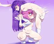 Yuri give Natsuki a blowjob (Art by Tayuri) from skunk fu fox inflation collage by inflationvideo d4gjzue jpg