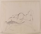 Eric Gill, Nude woman reclining on a leopard skin, 1928. [1,393929] from marathi nude woman
