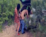 Public pegging on the car in the forest....spy cam from public outdoor sex in the forest standing doggystyle and lift carry