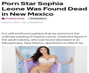[fleshbot] Porn Star Sophia Leone Was Found Dead in New Mexico from daze house wife nude image porn star sunny leone
