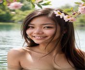 Skinny dipping of an Asian girl with charming smile Mixi Maya from girl vs charming mother
