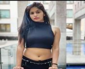 Pragya Nayan navel in black top and pant from nayan mmsa