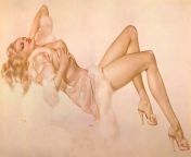 Alberto Vargas - 1943 Illustration for &#34;Dubarry Was a Lady&#34; movie. Featured in Playboy Magazine January 1968 - Vargas found the time to paint several illustrations for the movie while at Esquire. Playboy stated in the article that The Varga Girl c from kalkata movie bedroom in hot