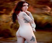 Myrissa posing nude on the boardwalk on an autumn afternoon from teen nudist posing nude on bridge