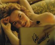 Kate Winslet nude autograph from Titanic obtained in person when she signed a blank with the topless image printed over it from aunty nude topless image