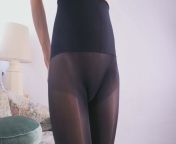 My black oil glossy seamless pantyhose try on. from redhead foxy 90 pantyhose try on collect