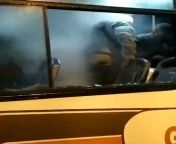 Colombia - May 3/4 A public transport bus is shot with tear gas. #SOSColombia #NosEstanMatando from public ples bus tren