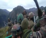 Indian soldiers in fight with Chinese soldiers infiltrating into Indian territory at Tawang, India from indian kissing in jangle