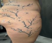 I finished the black on this cherry blossom tattoo, next up is color! By me, Olivia Hartranft, Boston Street Tattoo, Lynn MA from breast tattoo indian