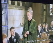Harry Potter and the chamber of secrets (2002): while prof McGonagall is detailing the chamber of secrets, a monkey is clearly masturbating his penis on screen. from eniminetion chamber