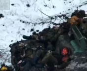 18+ - Aftermath drone footage posted by ssternenko on Telegram, showing the result of a successful FPV drone hit on a Russian BMP-2 with infantry riding on top. (Published on January, 28 2024) from khan life on top mp4