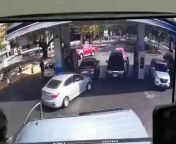 Three armed men attempt to rob gas station customers right in front of a US embassy in Santiago de Chile [Chile] from chile