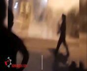 Iranian security policeman shoots an Ahwazi man in the leg during the protests last night from 100 pure v