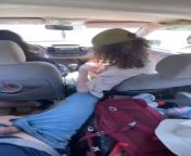 Girl gives handjob with her mom in the car from schoolgirl gives handjob