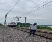 Teenager gets hit by a train while making reel near railway track from aunty facked by a servent