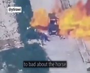 Hunting civilians with drones. A new leaked video shows zionist forces targeting a group of Palestinians travelling with a horse-drawn cart in Gaza. from new leaked zambia video